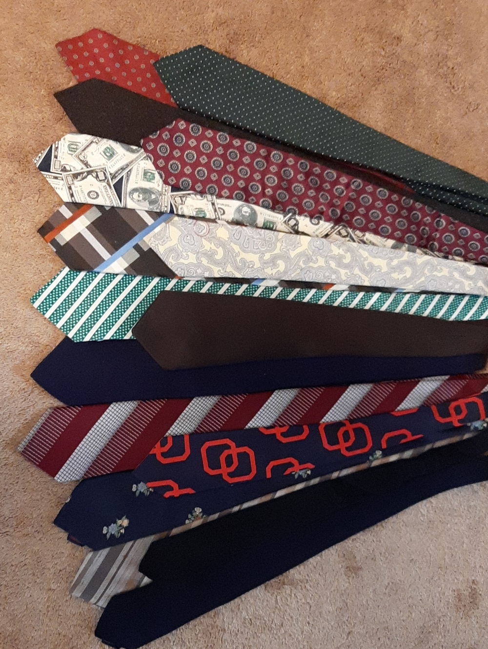 Mixed Pattern Men's Tie Collection - Green, Red, Blue, Black, Burgundy